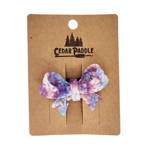 Bow Hair Tie - Multi Blue/Pinky