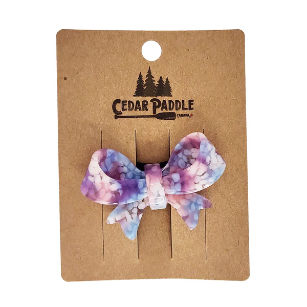 Bow Hair Tie - Multi Blue/Pinky