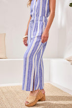 Load image into Gallery viewer, Linen-mix Striped Slit Leg Pant - Marina (Tribal)
