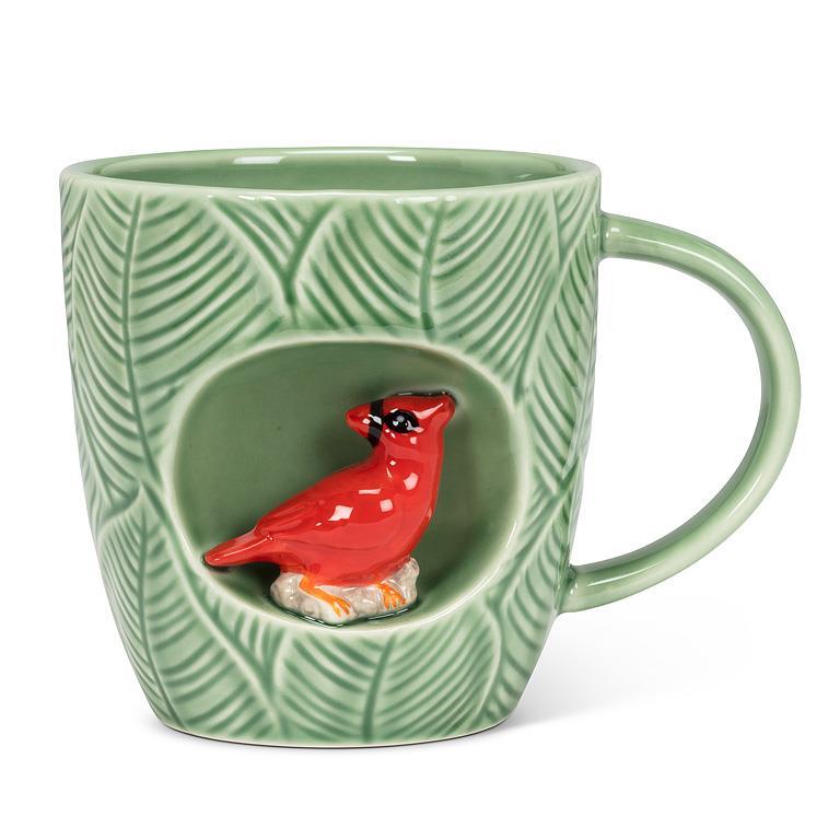 Leaf Mug w/ Cardinal