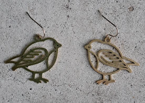 Brass Bird Earring - Torched Studio
