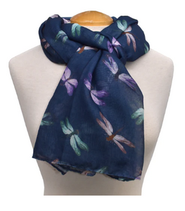 Dragonflies Scarf - Blue