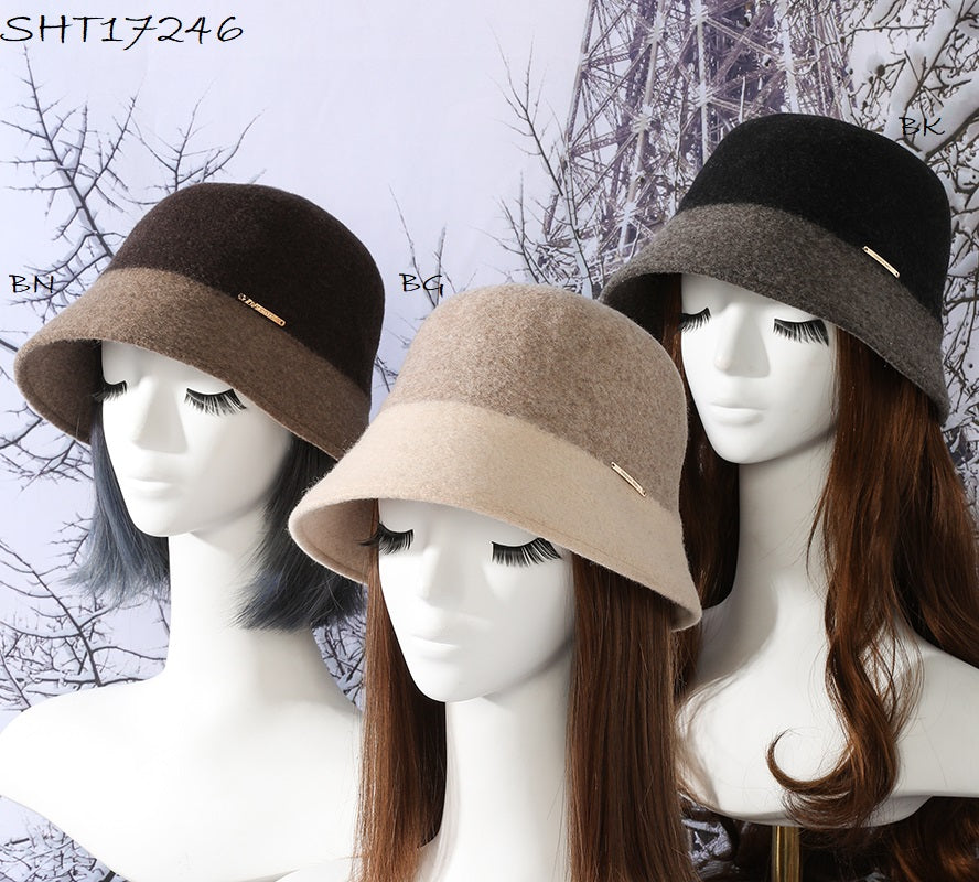 Two Tone Wool Bucket Hat
