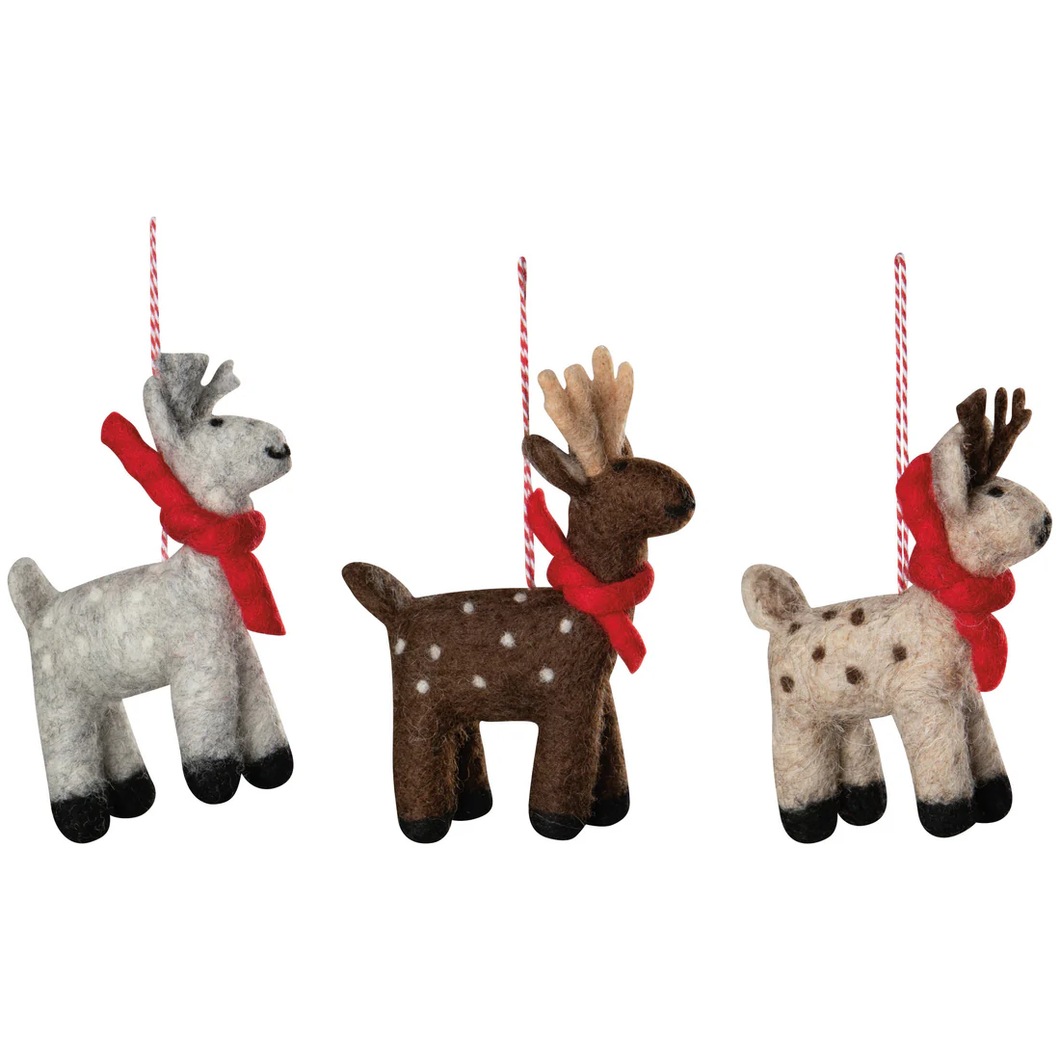 Danica Felt Arctic Deer Ornament - Assorted