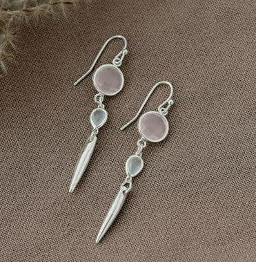 Harlow Earring - Pink Crystal / Silver Plated (Wild Abandon)