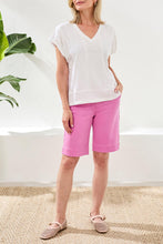Load image into Gallery viewer, Cap Sleeve Knit V-Neck - White (Tribal)
