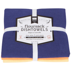 Floursack Set/3 Tea Towels - Dusk/Apricot/Sunray