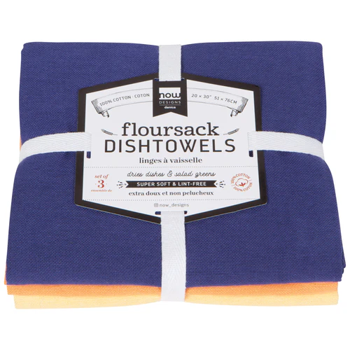 Floursack Set/3 Tea Towels - Dusk/Apricot/Sunray