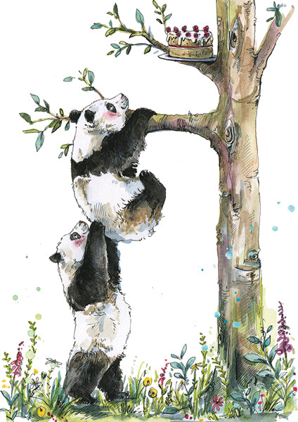 Snowtap Pandas Birthday Card