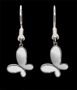 Butterfly Shell Earring - Silver Tone