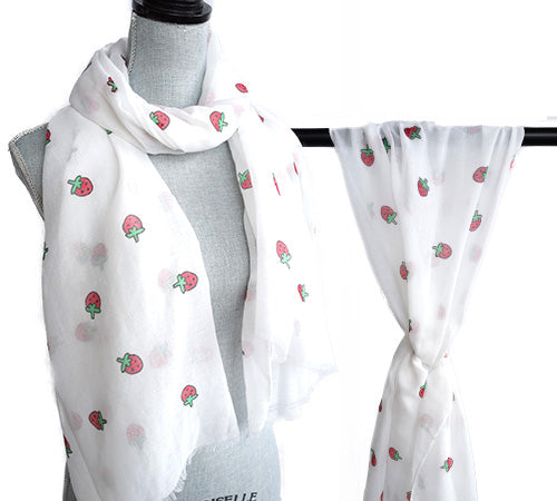 Strawberries Wrap - White