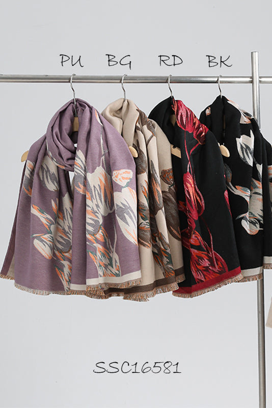 Tulips Jacquard Scarf - Purple Combo (Picabo)