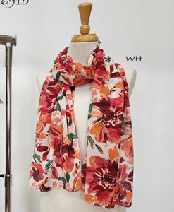 Abstract Hibiscus Lightweight Scarf