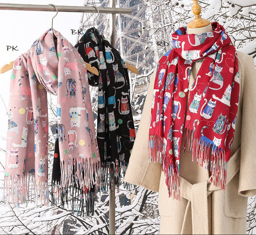 Cat Print Softy Scarf (Picabo)