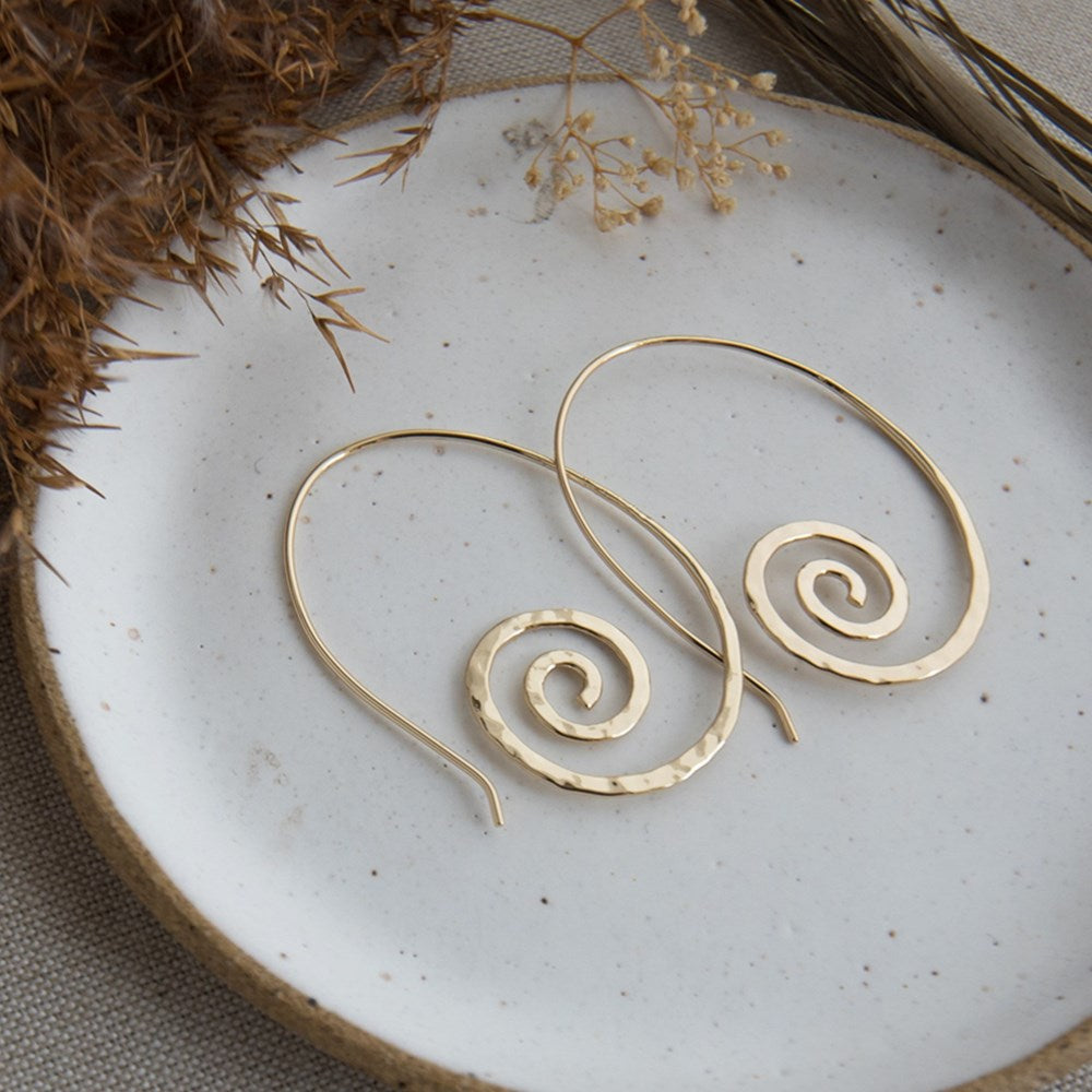 Spiral Hoops - Gold Plated