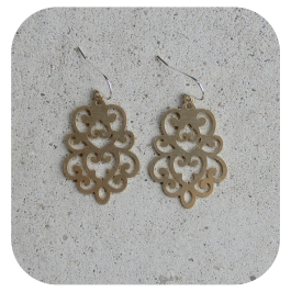 Rococo Brass Earring - Torched