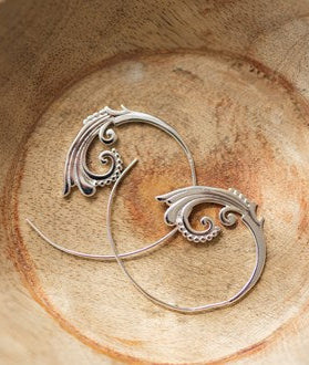 Henna Earrings - Silver Plated