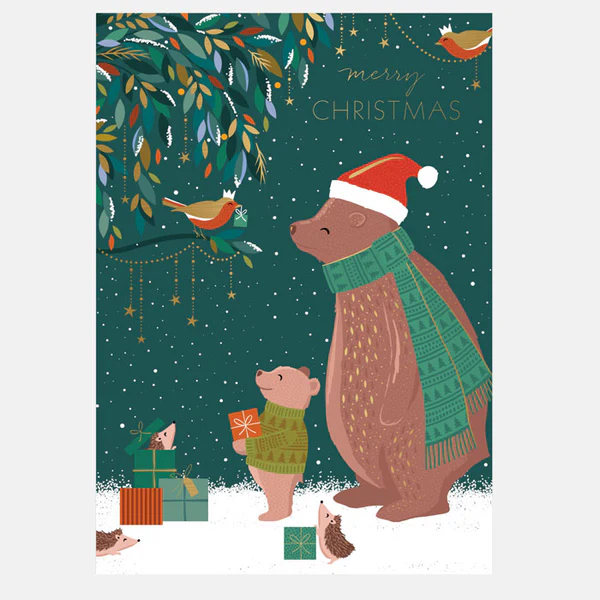 Sara Miller Bear Christmas Card