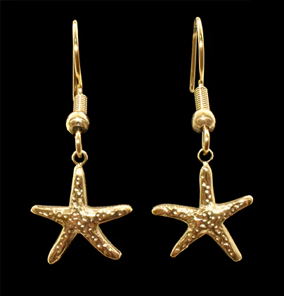 Starfish Earrings - Gold Stainless Steel (Shagwear)