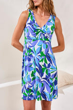 Load image into Gallery viewer, Front Pleat Floral Dress - Royal Azur (Tribal)
