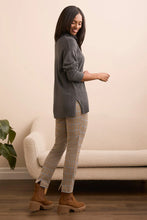 Load image into Gallery viewer, Long Sleeve Turtleneck Sweater w/ Side Slits (Charcoal) - Tribal
