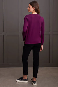 Faux Knot Crew Neck - Plum (Tribal)