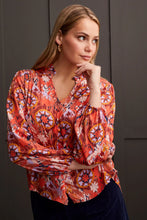 Load image into Gallery viewer, L/S Floral Blouse - Hot Coral (Tribal)
