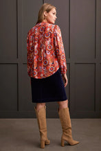 Load image into Gallery viewer, L/S Floral Blouse - Hot Coral (Tribal)
