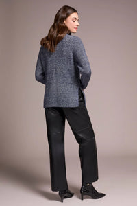 Mock Neck Tunic Sweater w/ Side Slits - Nightfall (Tribal)