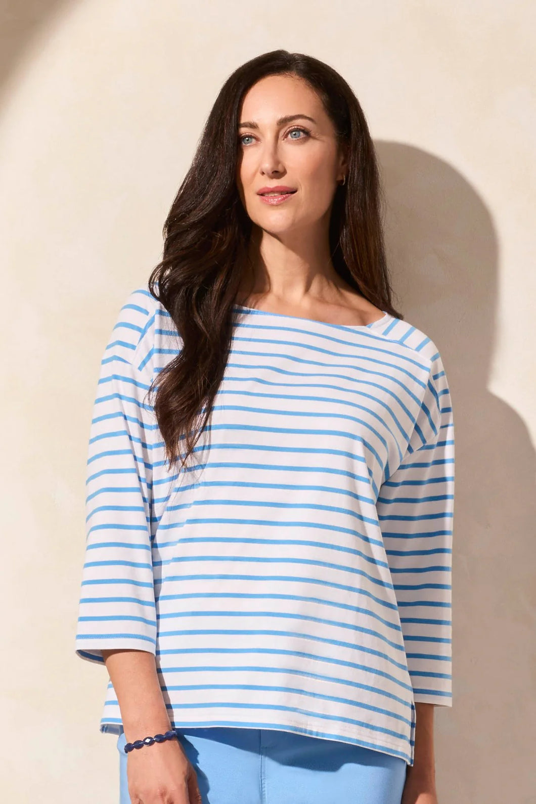 Stripe Cotton Boat Neck - Deep Sea (Tribal)