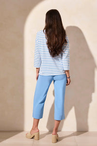 Stripe Cotton Boat Neck - Deep Sea (Tribal)