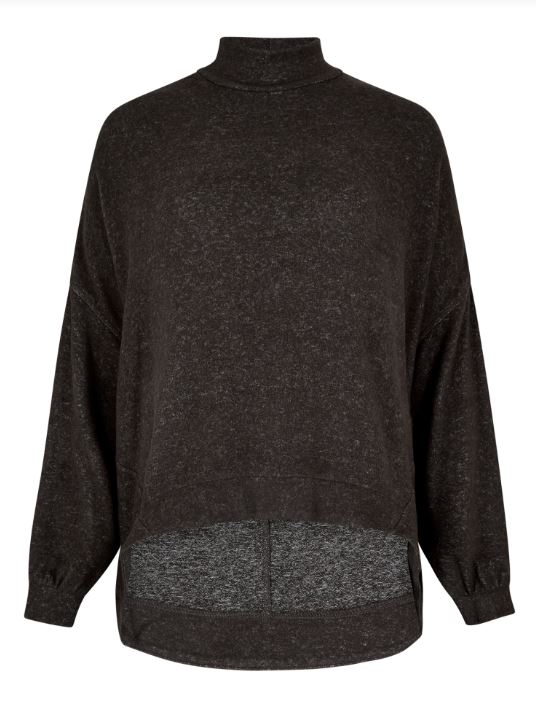 Soft Touch Mock Neck - Charcoal (Apricot)
