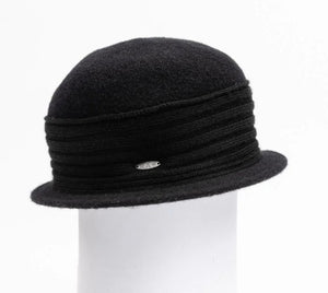 Clara Ribbed Cloche -Black (Canadian Hat)