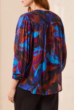 Load image into Gallery viewer, Flowy Dolman Sleeve Blouse - Sharp Blue (Tribal)

