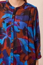 Load image into Gallery viewer, Flowy Dolman Sleeve Blouse - Sharp Blue (Tribal)

