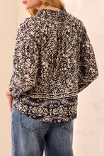 Load image into Gallery viewer, Dobby Paisley Print Top - B&amp;W (Tribal)
