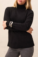Load image into Gallery viewer, Light Knit Turtleneck Sweater - Black (Tribal)
