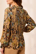 Load image into Gallery viewer, Print Blouse w/ Smocking - Aloe (Tribal)
