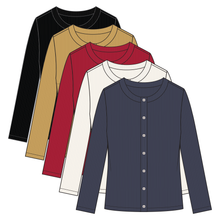 Load image into Gallery viewer, Ribbed Cardigan - Chili, Black or Buff (Tribal)
