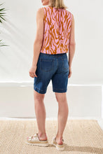Load image into Gallery viewer, Audrey Pull-On Bermudas - Faded Blue (Tribal)
