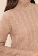 Load image into Gallery viewer, Stardust Cable Turtleneck - Dk. Pashmina (Tribal)
