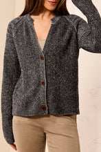 Load image into Gallery viewer, Cotton Crew V  Cardi - Black (Tribal)
