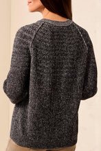 Load image into Gallery viewer, Cotton Crew V  Cardi - Black (Tribal)
