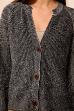Load image into Gallery viewer, Cotton Crew V  Cardi - Black (Tribal)
