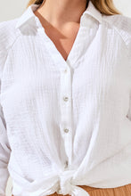 Load image into Gallery viewer, Waffle Raglan Shirt w/ Raw Hem - White (Tribal)
