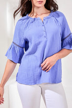 Load image into Gallery viewer, Waffle Ruffle Sleeve Blouse - Baja (Tribal)
