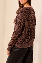 Load image into Gallery viewer, Cable Crew Sweater - Saddle Brown (Tribal)
