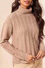Load image into Gallery viewer, Stardust Cable Turtleneck - Dk. Pashmina (Tribal)

