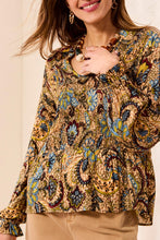 Load image into Gallery viewer, Print Blouse w/ Smocking - Aloe (Tribal)
