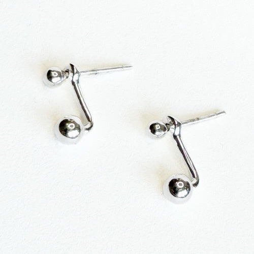 Ball Ear Jacket Stud - Silver Plated (Bambu)